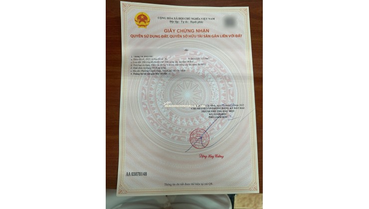Bán đất p.Định Hòa, tp,TDM, BD( Chánh Hiệp, Tp.HCM)